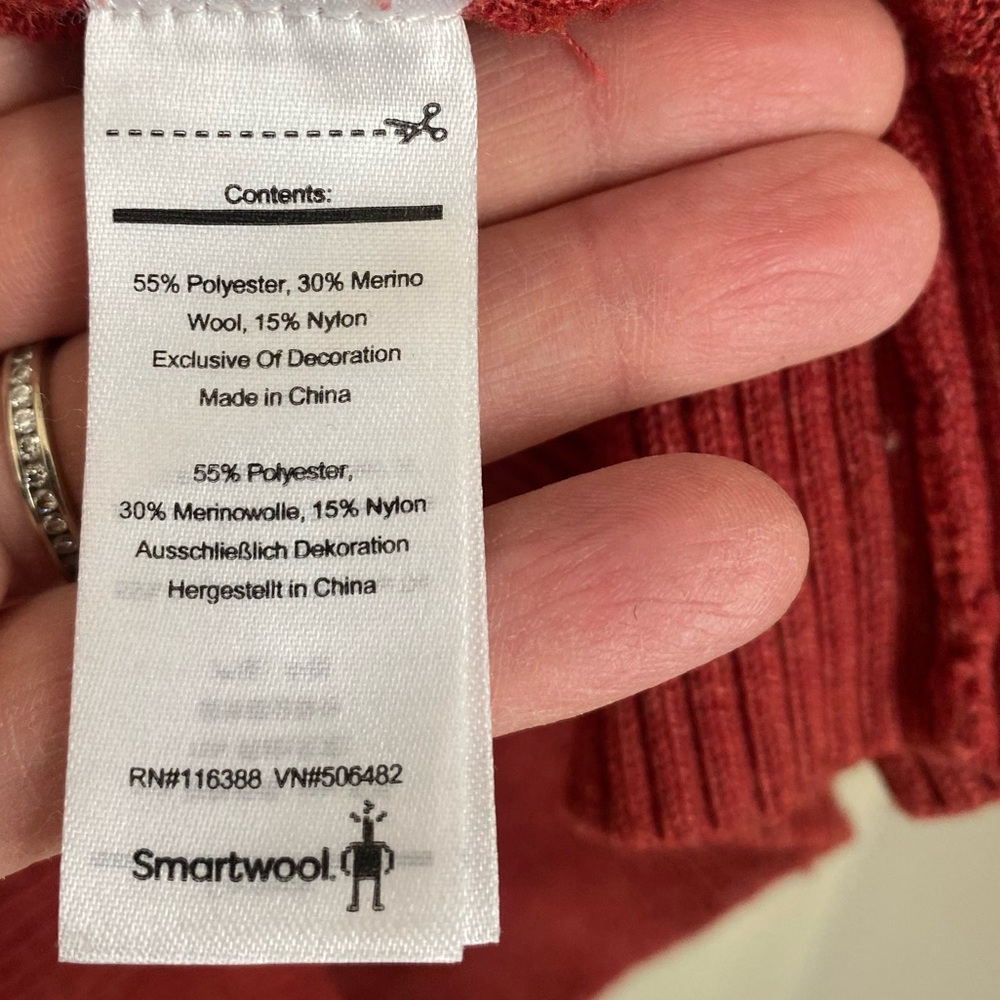 Smartwool Dacono Ski Sweater Cable Knit Turtleneck Red Small Gorpcore Outdoor - Picture 6 of 11